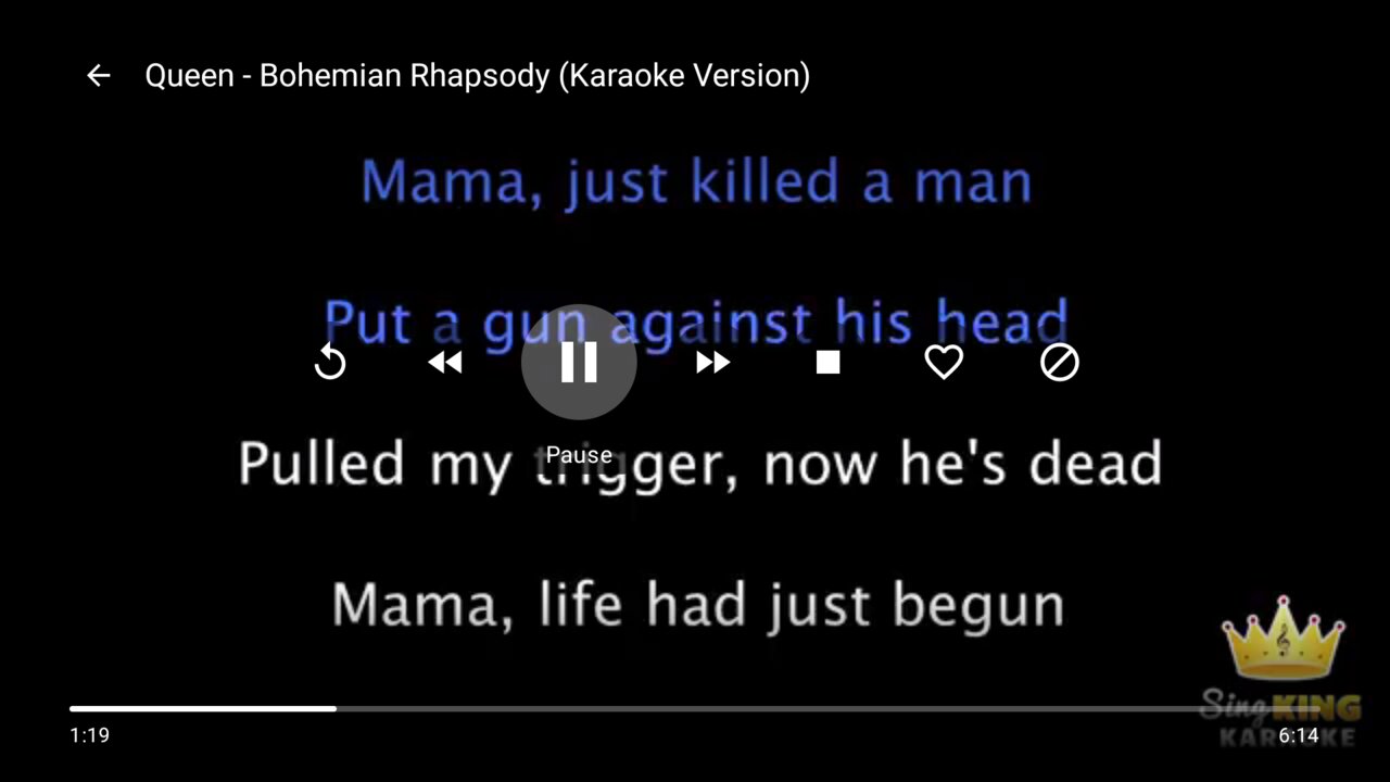 Now playing with lyrics display